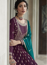 Contrast Salwar Suit in Maroon Colour
